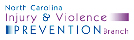 Image of the logo for the Injury and Violence Prevention Branch of the North Carolina Department of Health and Human Services. Logo text is purple and blue.